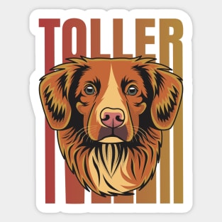 Toller Nova Scotia Duck Tolling Retriever Retro Vibes Sticker